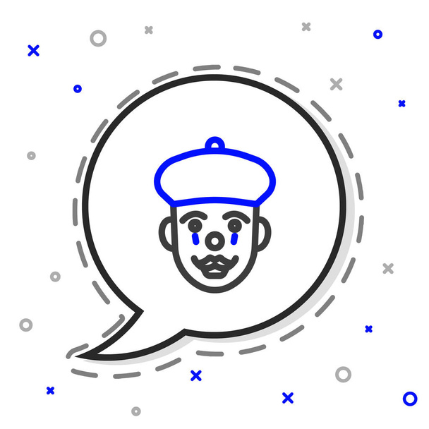 Řádek francouzský mime ikona izolované na bílém pozadí. Barevný koncept. Vektor - Vektor, obrázek