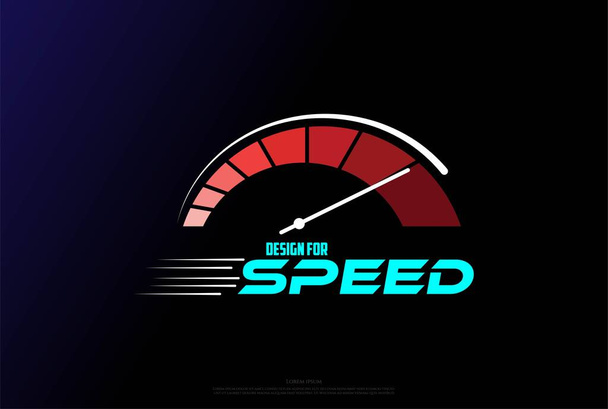 Egyszerű sebességmérő autóversenyzéshez Auto Sport Logo Design Vector Vector - Vektor, kép