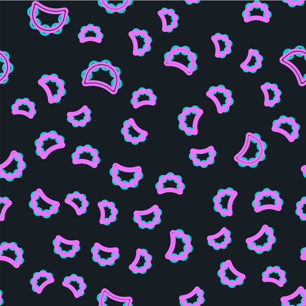 Γραμμή Μουσικό όργανο κρουστό ντέφι, με μεταλλικές πλάκες εικονίδιο απομονωμένο αδιάλειπτη μοτίβο σε μαύρο φόντο. Διάνυσμα - Διάνυσμα, εικόνα