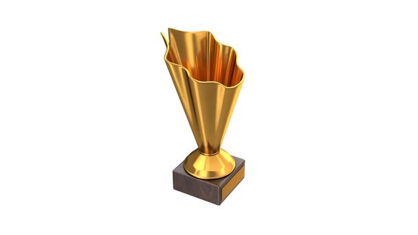 3D-Darstellung des Gold Trophy Cup isoliert auf Weiß - Foto, Bild