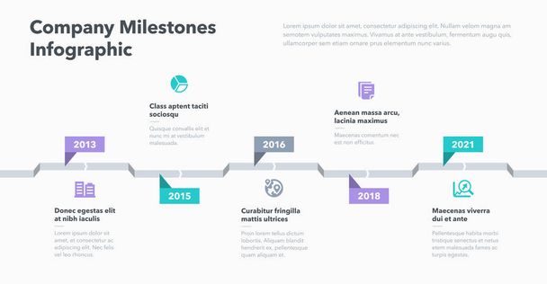 Simple infographic with five steps for company milestones. Easy to use for your website or presentation. - Vector, Image
