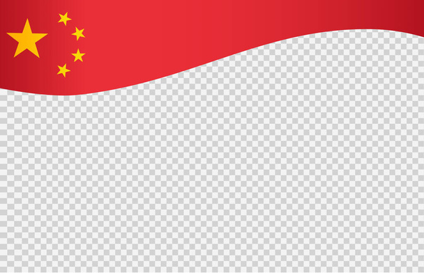 Waving flag of  China isolated  on png or transparent  background,Symbol of  China,template for banner,card,advertising ,promote, TV commercial, ads, web, vector illustration   - Vector, Image