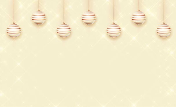 Shiny background with baubles ball decoration - Vetor, Imagem