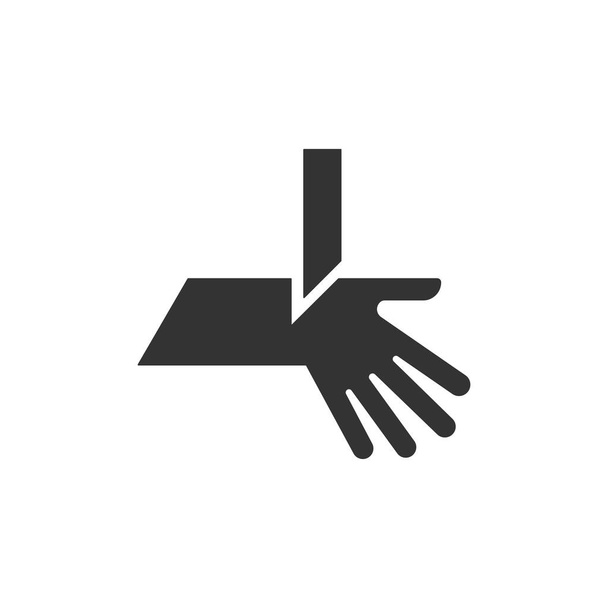 Tagliare le dita o icona della mano isolata su sfondo bianco. Simbolo di cautela moderno, semplice, vettore, icona per la progettazione di siti web, app mobile, ui. Illustrazione vettoriale - Vettoriali, immagini