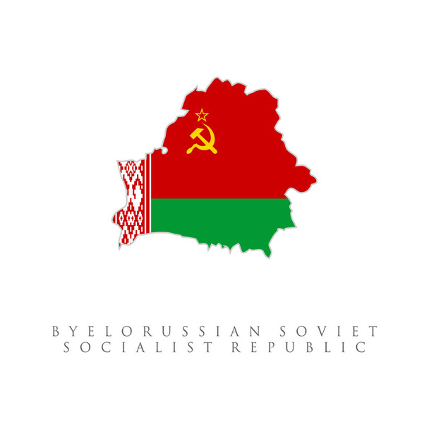 mapa da bandeira da república socialista soviética. isolado em fundo branco - Vetor, Imagem