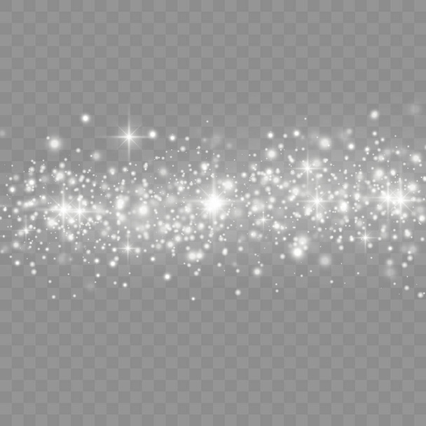 White dust particles, sparkle, shine lights, star. - Vector, Image