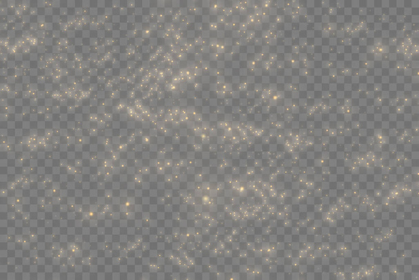 Žluté prachové částice, zlaté jiskry, světla, hvězda - Vektor, obrázek