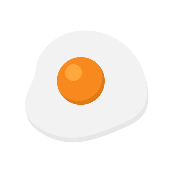Ovo frito. Gema de ovo e branco. Ilustração plana do vetor de ovo quebrado isolado no fundo branco. - Vetor, Imagem