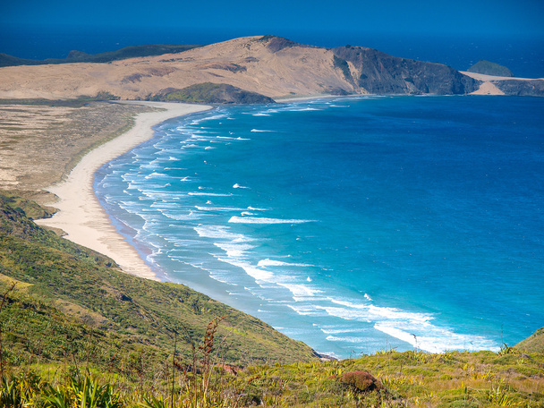 Dunas de areia em Nova Zelândia
 - Foto, Imagem