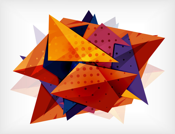 Fondo en blanco triángulo 3d abstracto
 - Vector, imagen