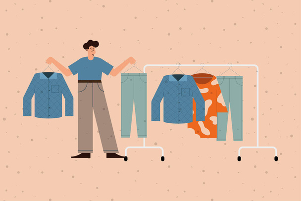 man with clothes fashion - Vector, Image