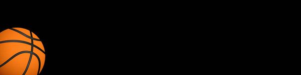 黒を背景にしたバスケットボールのベクトル現実的なイメージ - ベクター画像
