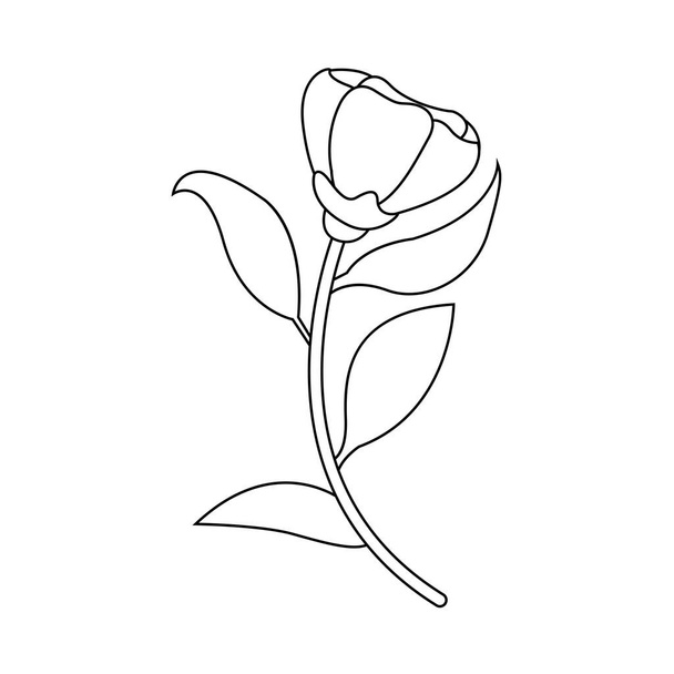 Isolated outline of a flower - Vector, imagen