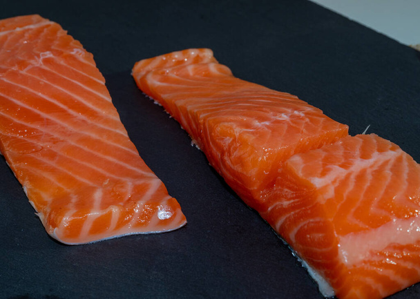 Close up de filé de salmão cru. - Foto, Imagem