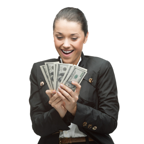 businesswoman holding money - Foto, immagini