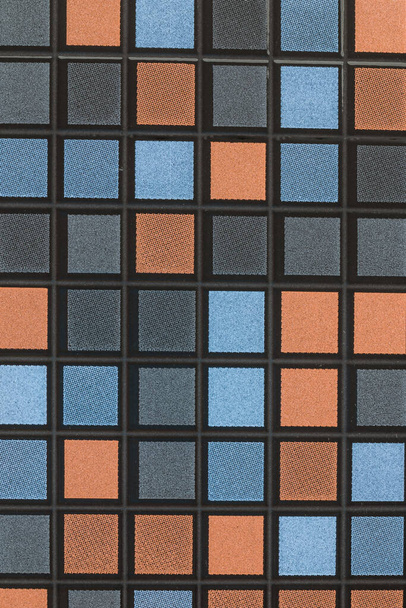 Fekete kék szürke és narancssárga mozaik csempe elvont háttér és textúra - Fotó, kép