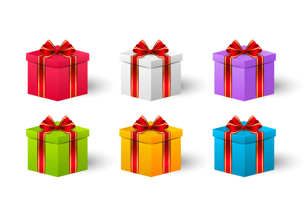 Cajas de regalo de cumpleaños
 - Vector, Imagen