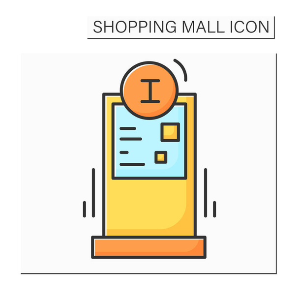 Információs stand színes ikon - Vektor, kép