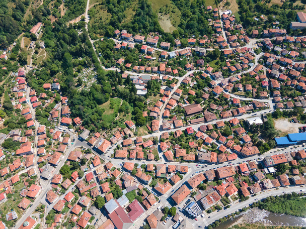 Aerial view of town of Teteven at Balkan Mountains, Lovech region, Bulgaria - Foto, afbeelding