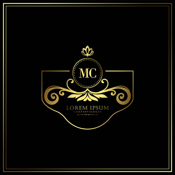 MC Initial Letter Luxury Logo template in vector for Restaurant, Royalty, Boutique, Cafe, Hotel, Heraldic, Jewelry, Fashion and other vector illustration - Vector, Image