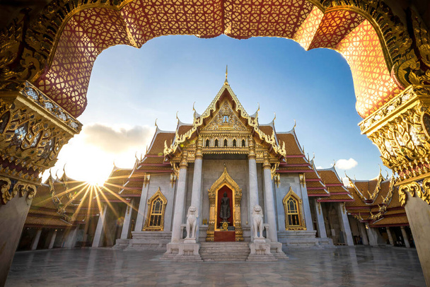 Bangkok City - Benchamabophit dusitvanaram chrám z Bangkoku Thajsko - Fotografie, Obrázek