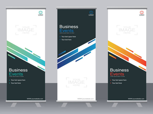 Business banner roll up set standee banner template. - Vettoriali, immagini