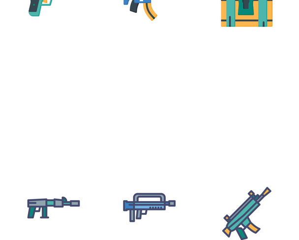 Набір значків зброї, Векторні ілюстрації на білому тлі
 - Вектор, зображення