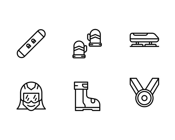 Icônes de sports d'hiver, illustration vectorielle sur fond blanc - Vecteur, image