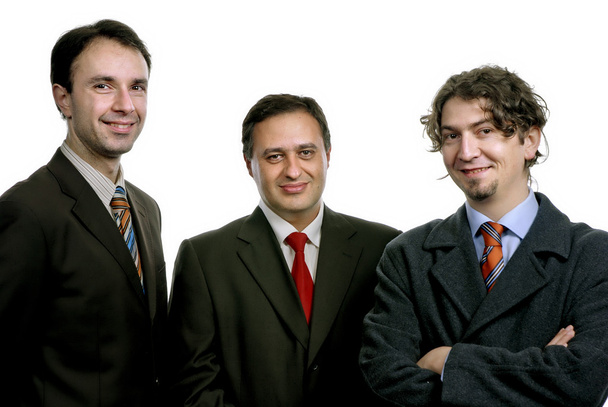 Tre uomini d'affari isolati su sfondo bianco
 - Foto, immagini
