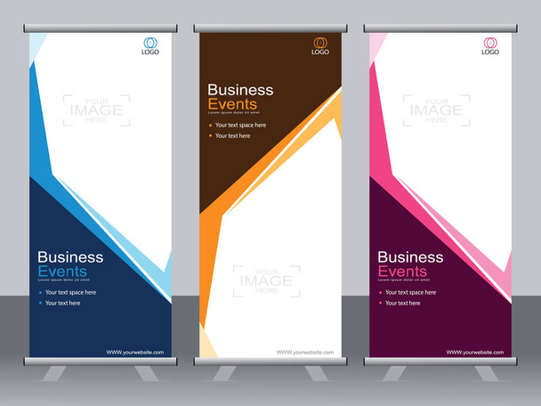 Business banner roll up set standee banner template banner moderno. - Vettoriali, immagini