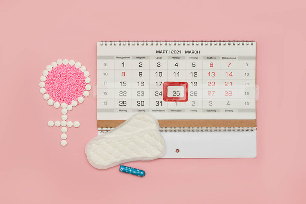Vrouwelijke periode dagen of menstruatiecyclusconcept - Foto, afbeelding