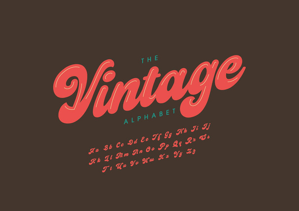 Alfabeto vintage estilizado, fuente, ilustración vectorial        - Vector, Imagen