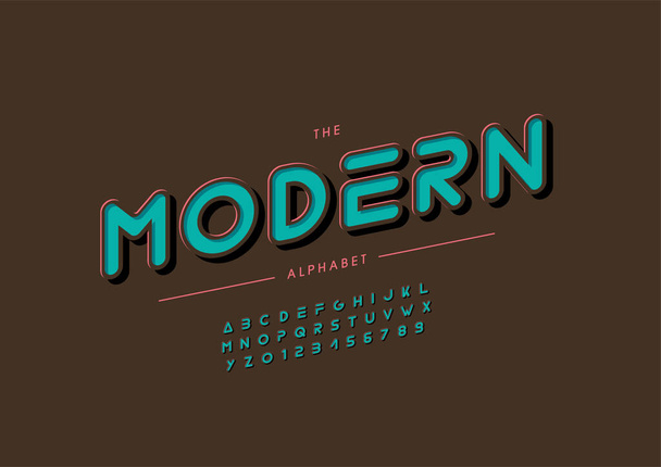 Stylized modern     alphabet, font,  vector illustration        - Vector, Image