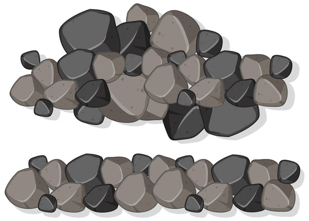 Ομάδα από γρανίτη πέτρες σε λευκό φόντο εικονογράφηση - Διάνυσμα, εικόνα