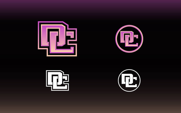 Initials DC logo with a bright color is suitable for E sports teams and others - Vector, Image