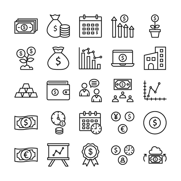 Economy Icon Pack, das leicht modifiziert oder bearbeitet werden kann - Vektor, Bild