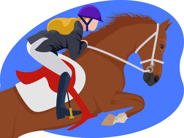 Horse racer sport beautiful illustration. - Vector, Image