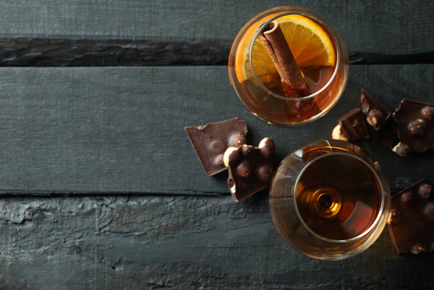 Concept of hard alcoholic drinks with cognac - Photo, image
