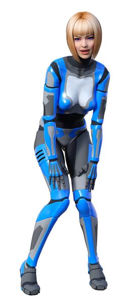 3D rendering of a female robot isolated on white background - Foto, Imagen