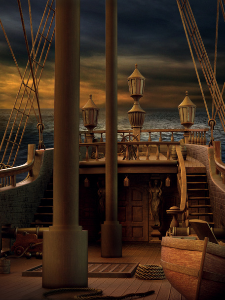 CGI Pirate Ship, Steampunk Plachetnice - Fotografie, Obrázek