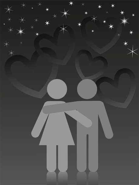 коханці під зоряним небом
 - Вектор, зображення