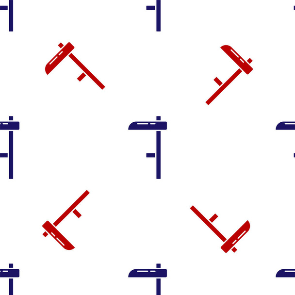 青と赤のスキーアイコンは、白の背景にシームレスなパターンを隔離しました。ベクトル - ベクター画像