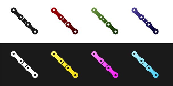 Set Car chain icon isolated on black and white background. Vector - Vector, Image