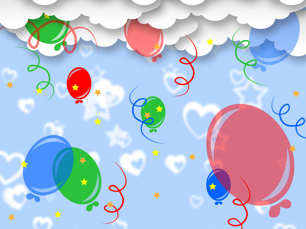 Célébrer les ballons indique le modèle d'arrière-plan et la fête
 - Photo, image