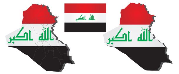 вектор карту Іраку заповнені з прапором держави - Вектор, зображення