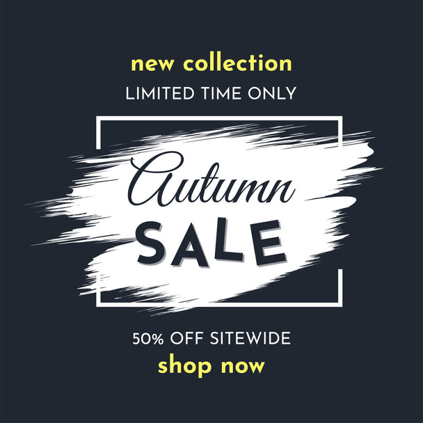 Autumn Sale Poster on a Dark Background. Autumn Special Offer. Limited Time Only - ベクター画像