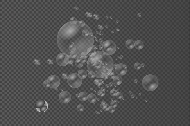 白い水のセット現実的な石鹸の泡. - ベクター画像