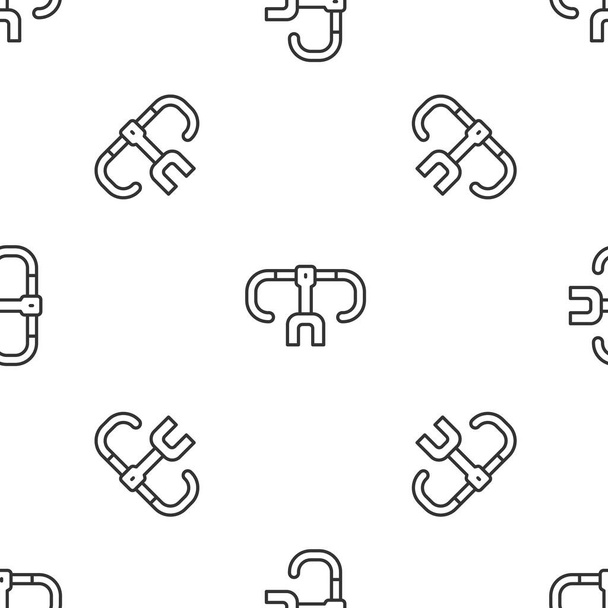 Ligne grise Icône de guidon de vélo motif isolé sans couture sur fond blanc. Vecteur - Vecteur, image