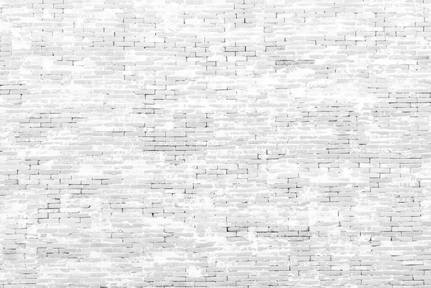 Blanco claro bloque de pared de ladrillo viejo y grieta para el fondo, espacio de copia de textura - Foto, imagen