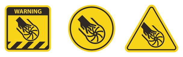 Corte de dedos Impulsor Hoja Signo de símbolo Aislar sobre fondo blanco - Vector, Imagen